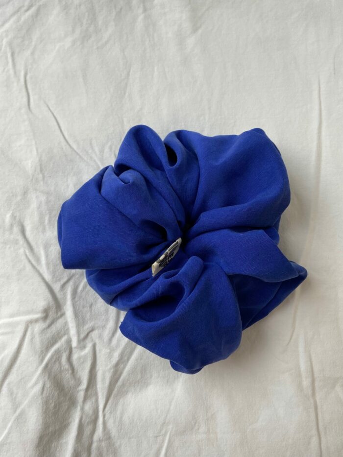 Royal blue solid scrunchie - Image 2